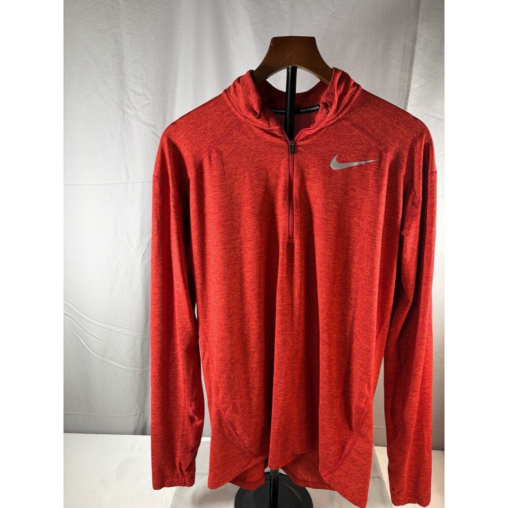 Nike Dri-Fit Running 1/4 Zip Pullover Red Long Sleeve Men’s Medium